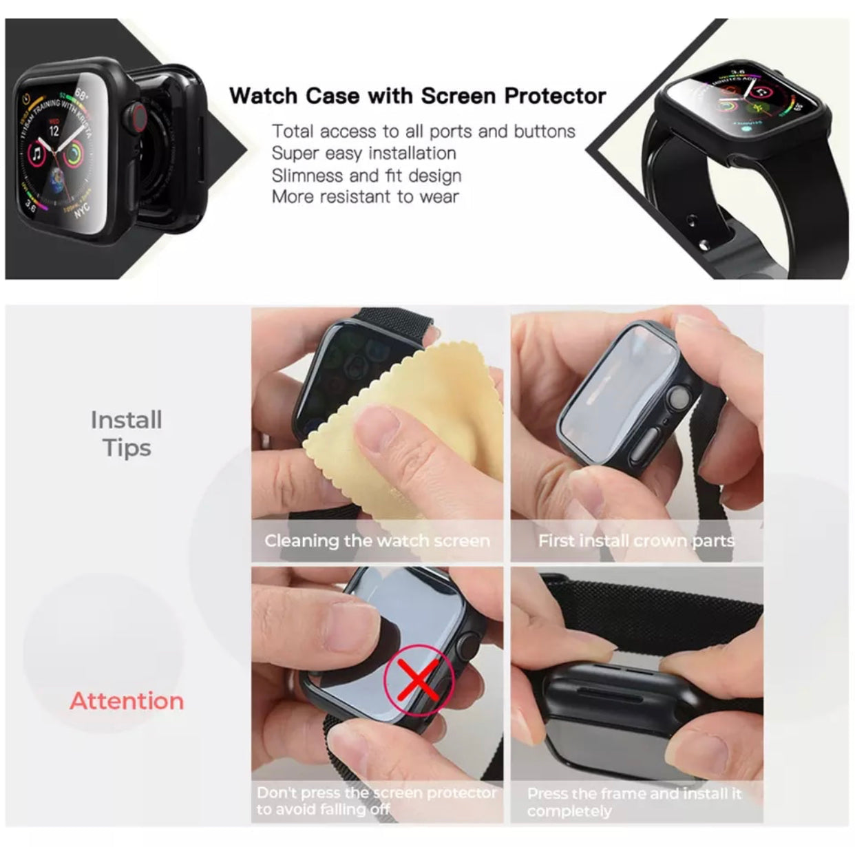 Premium Multi-Colour 2 in 1 Tempered Glass Shockproof Apple Watch Case- for selected Apple Watch in 44mm - Super Savings Technologies Co.,LTD Premium Multi-Colour 2 in 1 Tempered Glass Shockproof Apple Watch Case- for selected Apple Watch in 44mm - Super Savings Technologies Co.,LTD